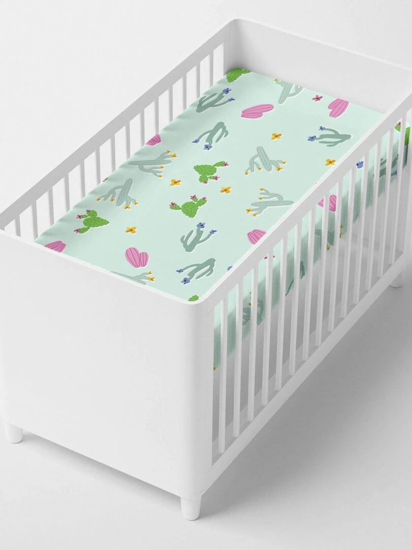 Drap housse Cute llamas Lit Bébé "Happyfriday"   Blanc