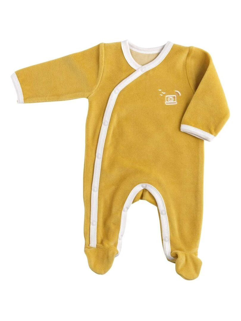 Pyjama bébé à manches longues en velours SAUTHON Jaune