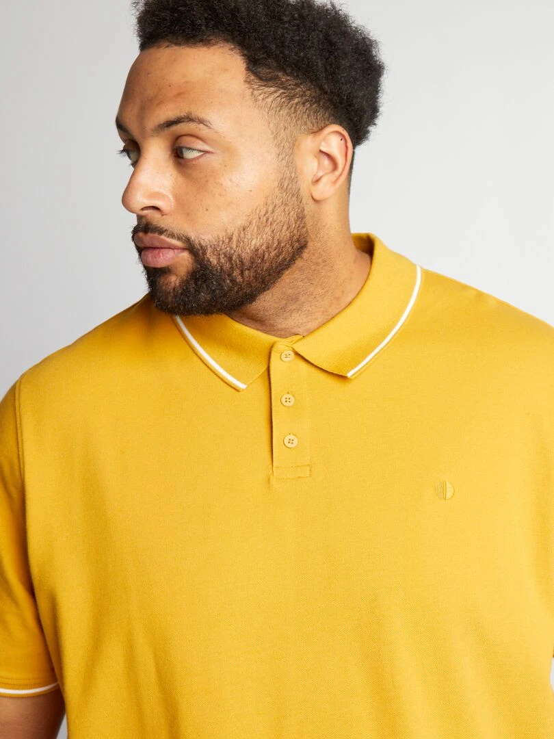 Polo en coton à contrastes   Jaune