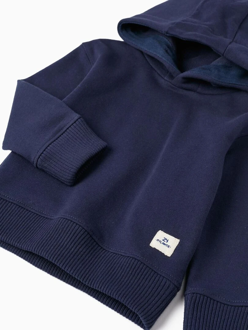 Sweat en coton à capuche pour bébé garçon  ATLANTIC COMPANY   Bleu
