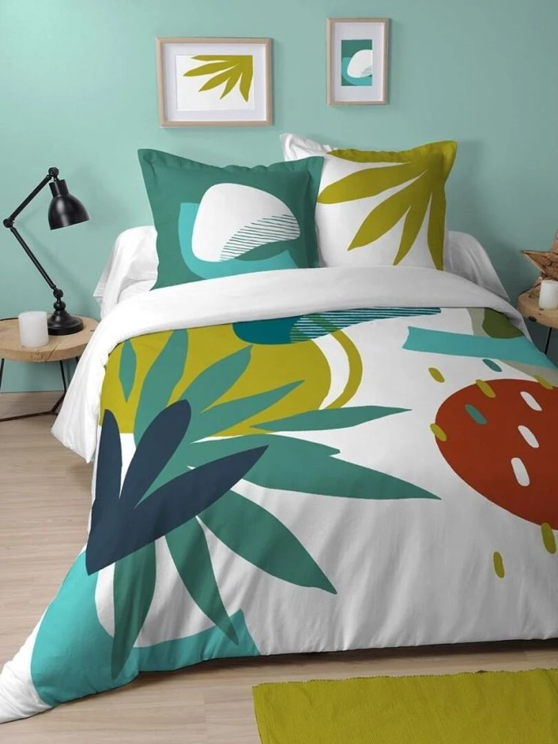 Housse de couette Papercut + taie(s) coton 57 fils Blanc