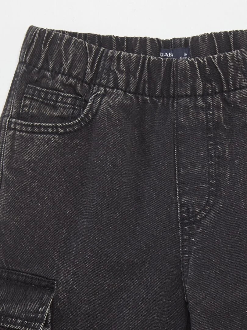 Jean droit avec poches à rabat   Noir