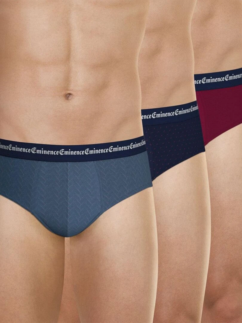 Lot de 3 slips homme Business Print Bordeaux