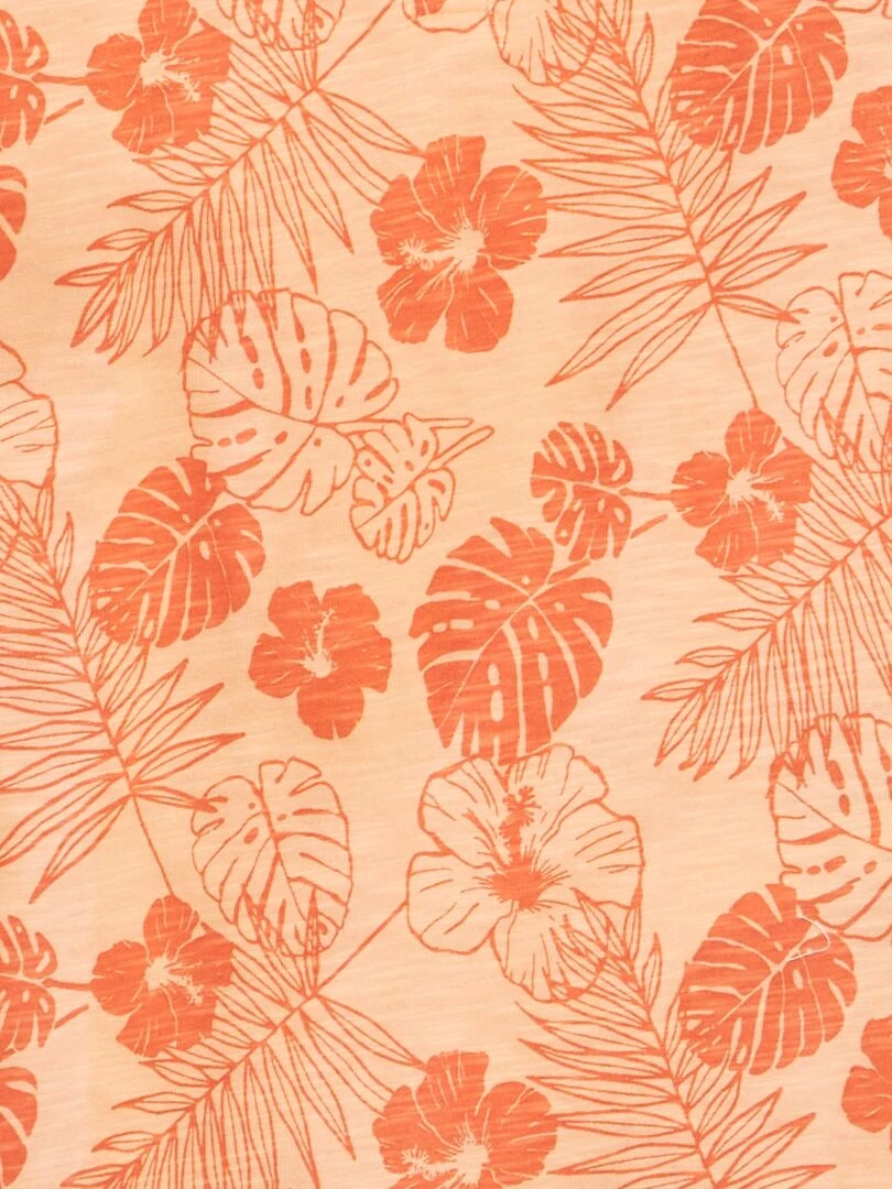 T shirt à col tunisien ORANGE