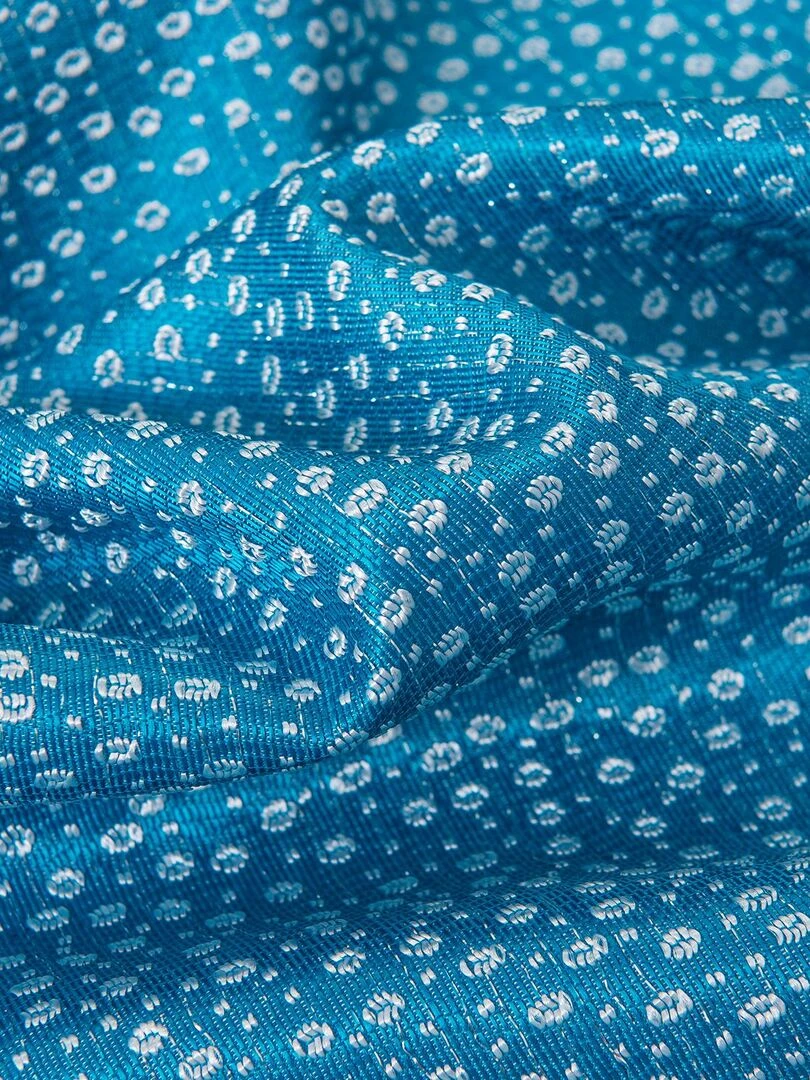 Paire de rideaux obscurcissant à point blanc   Bleu