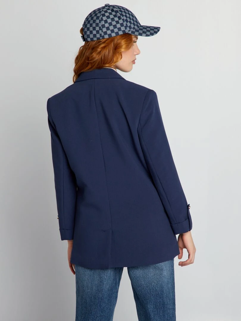 Veste blazer aux manches 3/4   Bleu marine