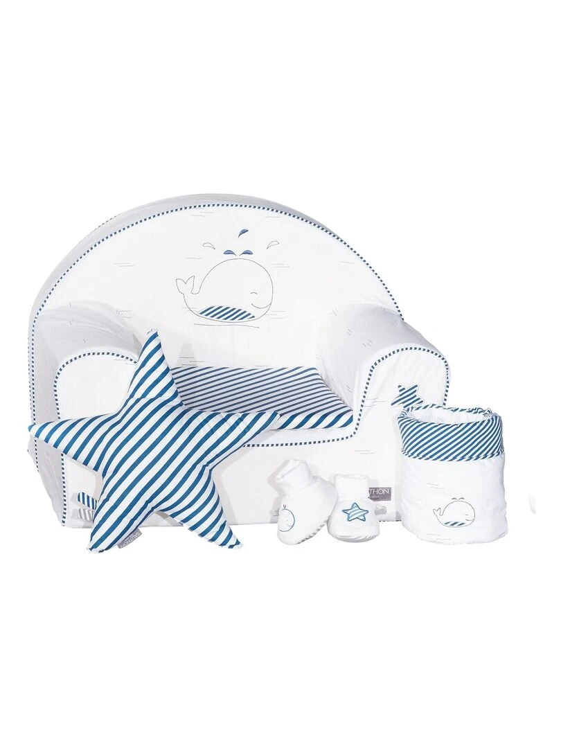 Fauteuil club pour enfant en coton blanc   SAUTHON   Blanc