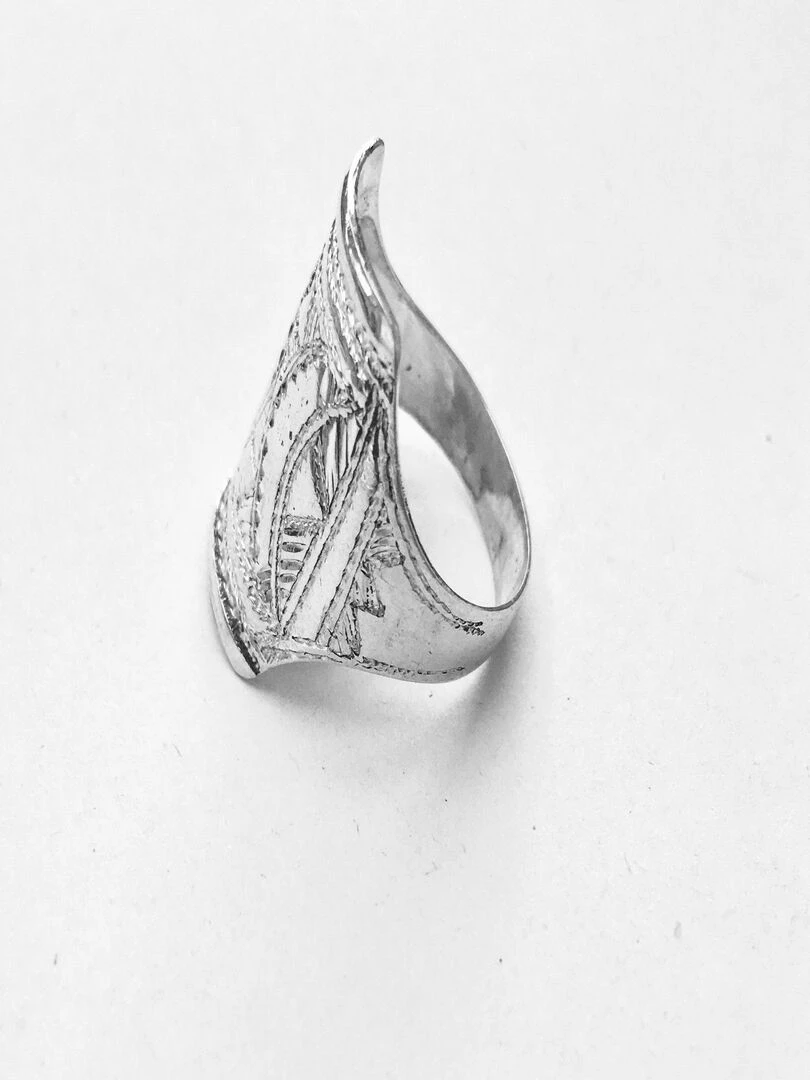 Bague touareg chevalière fabriquée à la main Bijoucolor Argent