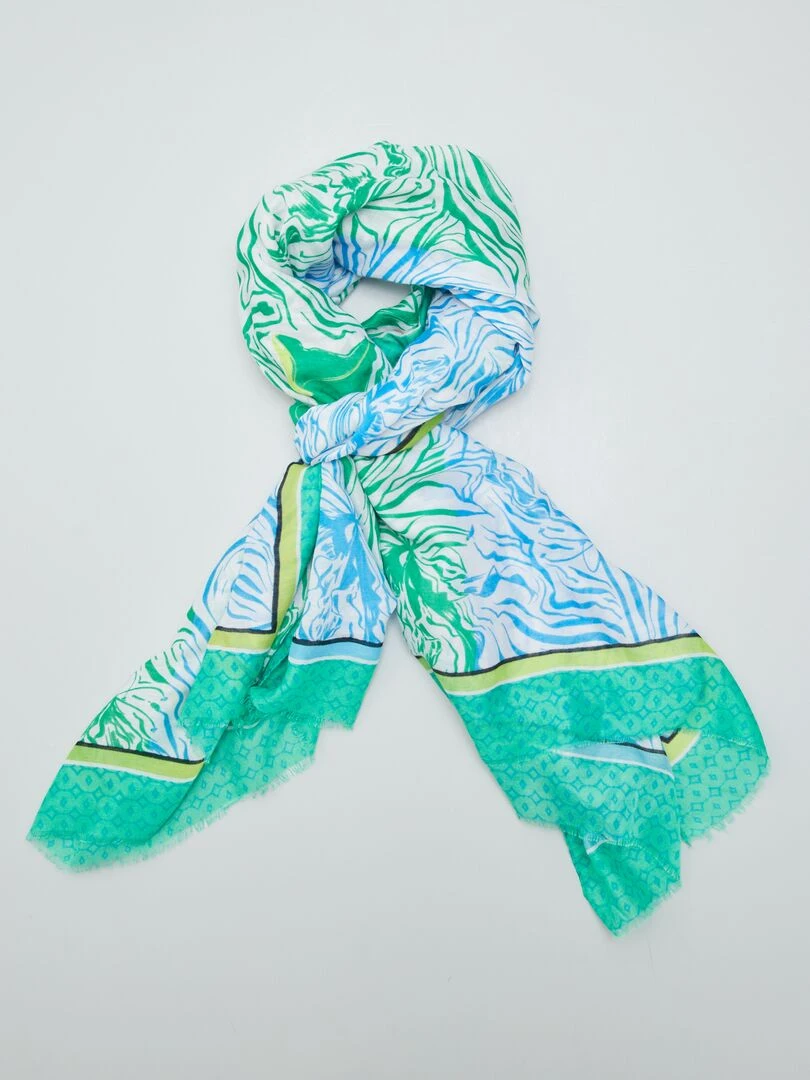 Foulard à imprimés coloré Vert