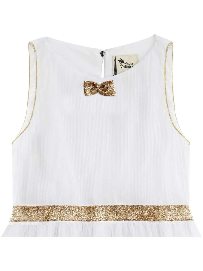 Robe de Ctège Blanche Or pour Fille  HEPBURN    'LA FAUTE A VOLTAIRE'   Blanc