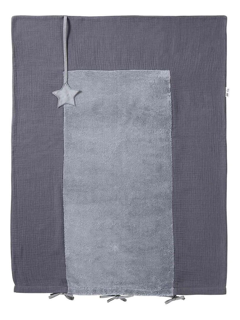 Housse pour matelas à langer en gaze de coton Gris