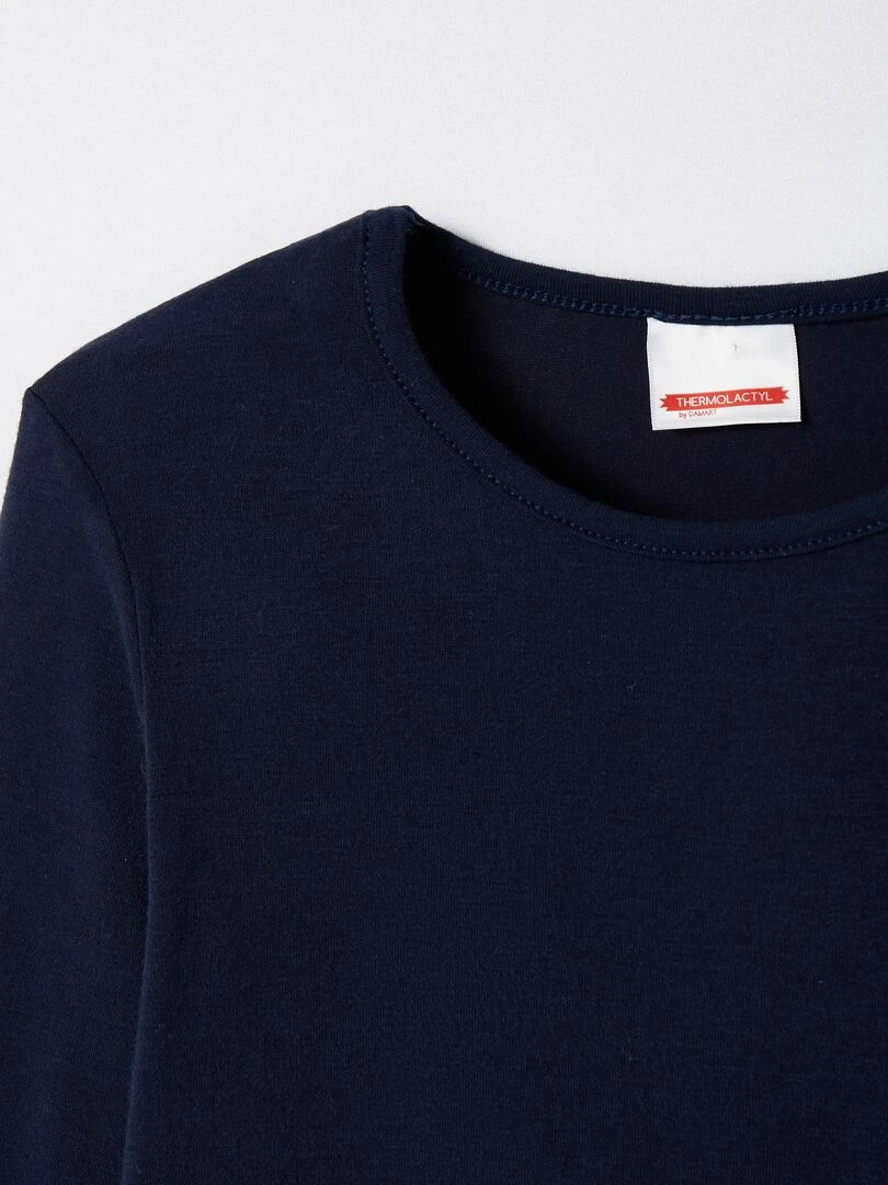 T shirt manches longues microfibre Thermolactyl Sensitive Damart Bleu marine