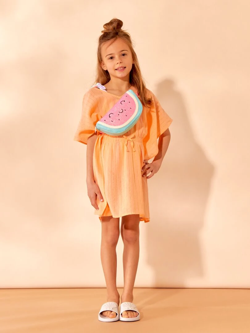Robe de plage avec fibre pailletée Orange