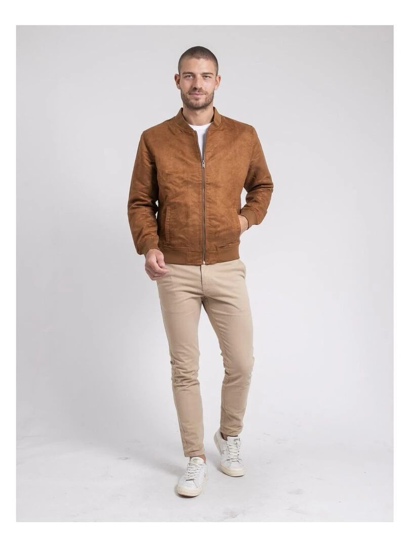 Blouson teddy suédine ZEGAN   Marron