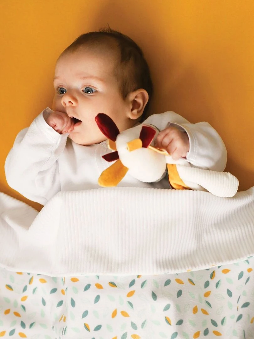 Couverture bébé Kinousses Blanc Bleu Blanc