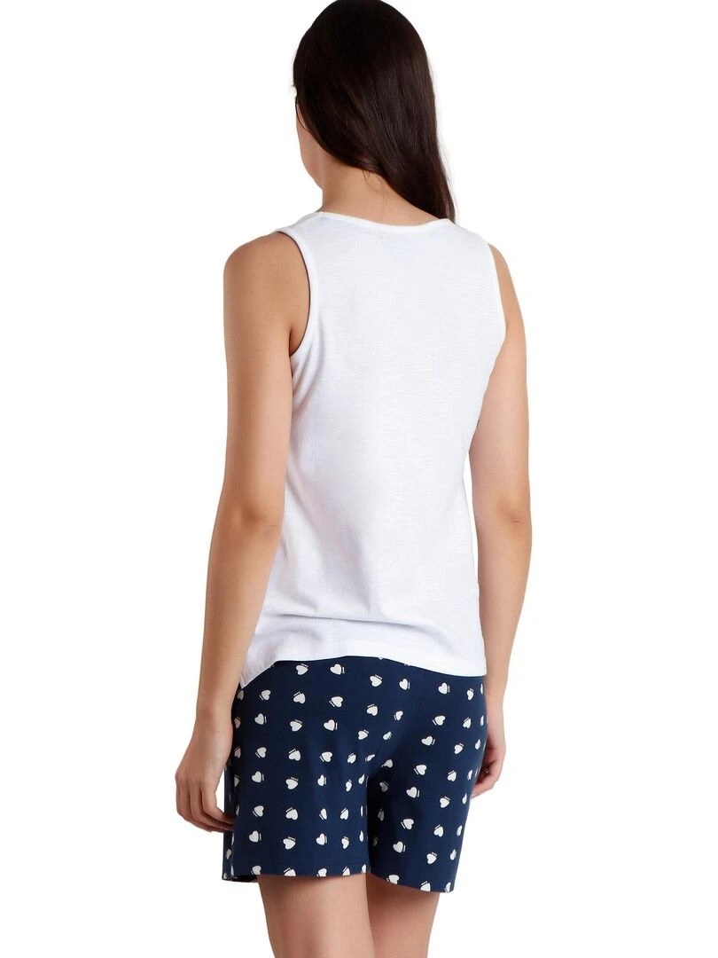 Pyjama short débardeur Love Is In The Air Disney Blanc