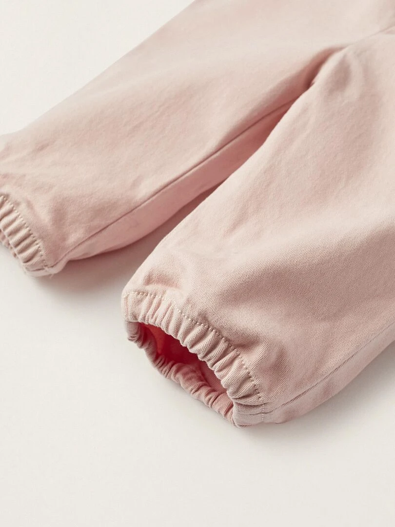 Combinaison en sergé avec volants pour nouveau né  ATLANTIC COMPANY   Rose clair