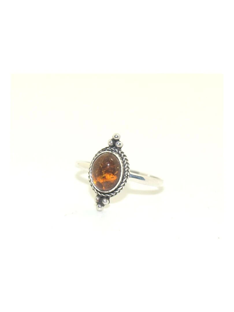Bague argent et ambre Bijoucolor Argent