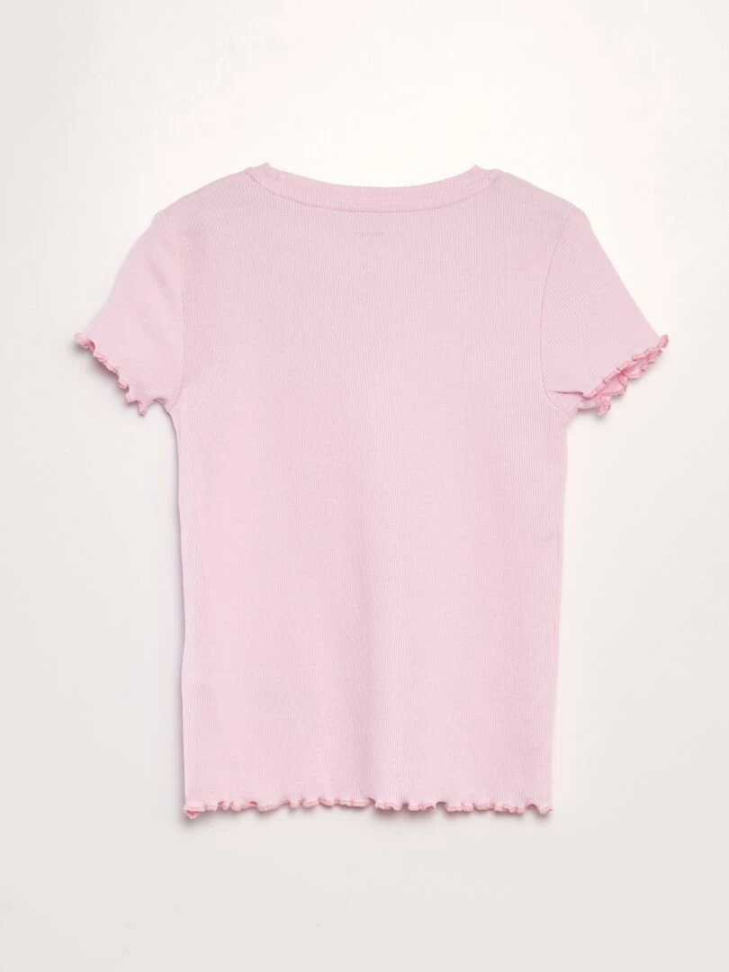 T shirt avec découpe sur le devant ROSE