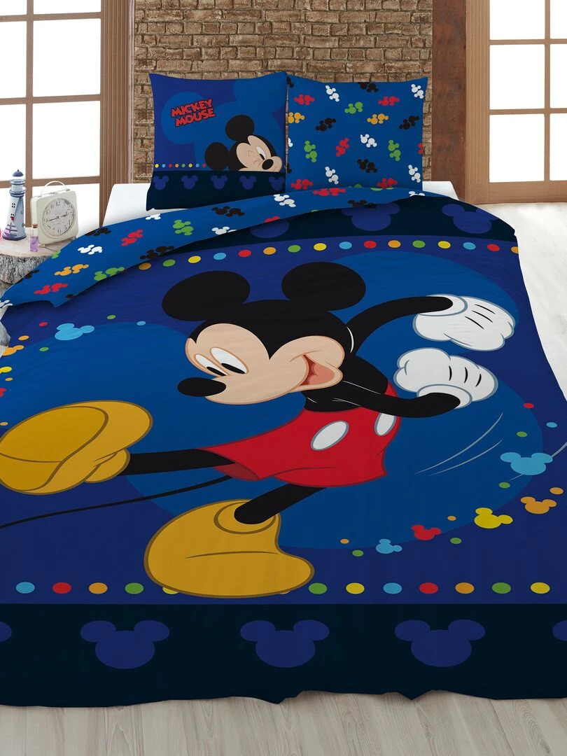 Parure de lit 'Mickey' 1 personne Bleu