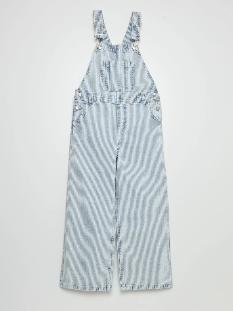 Salopette en jean avec rayures Bleu