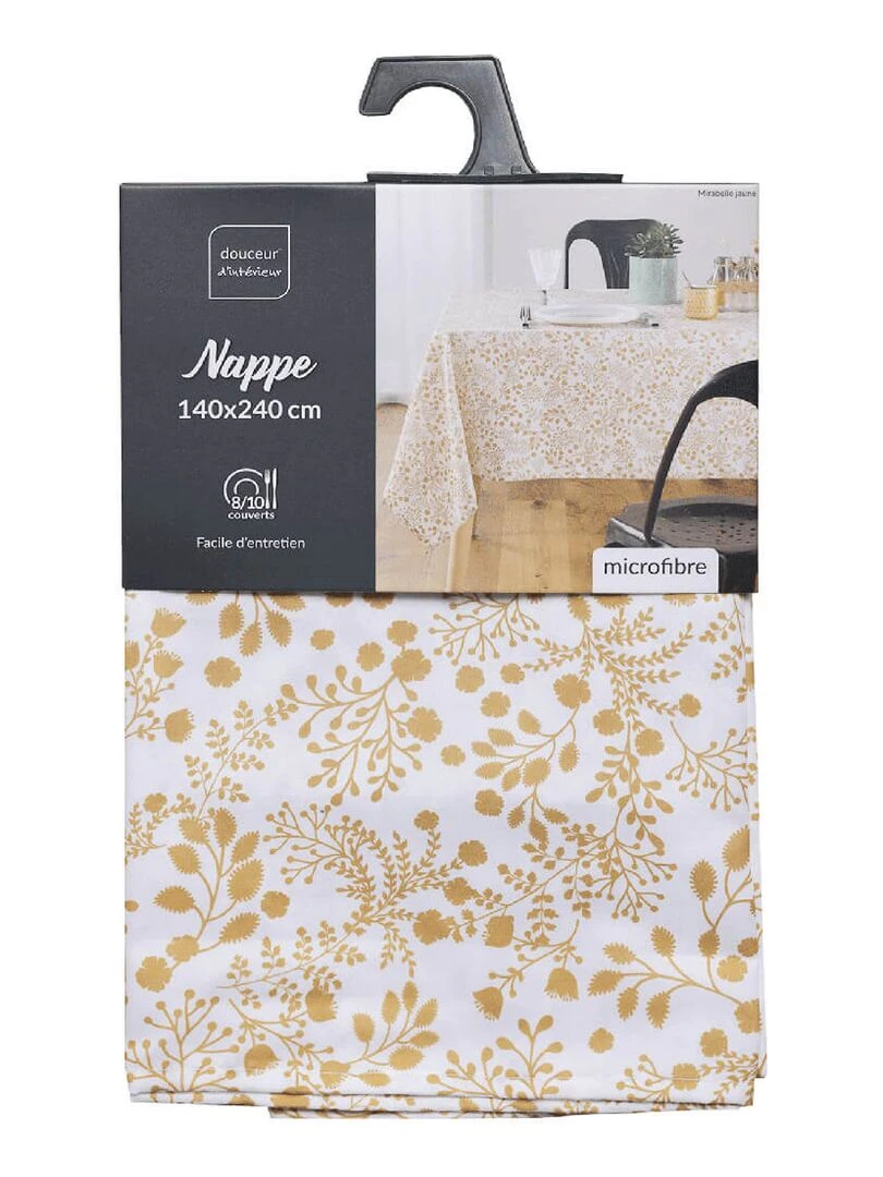 Nappe rectangulaire 140x240 cm Mirabelle jaune microfibre   Jaune