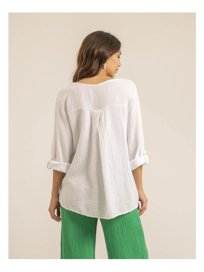 Tunique gaz de coton FOBINE Blanc