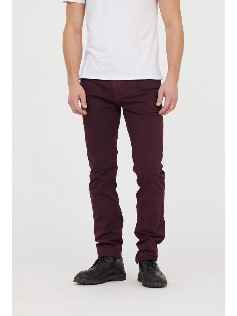 Lee Cooper   Pantalon coton straight LC122ZP   Rouge foncé