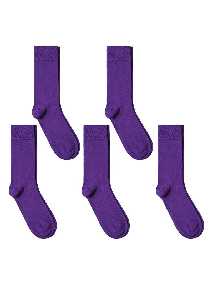 Chaussettes Jersey Coton Lot 5 Paires Fabrication UE Violet