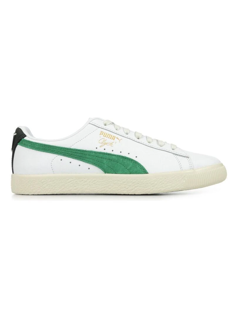 Baskets PUMA Clyde Base L Blanc Vert Noir