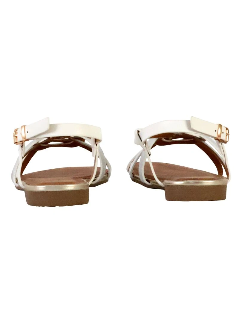 Sandales Plates à Bride The Divine Factory   Blanc