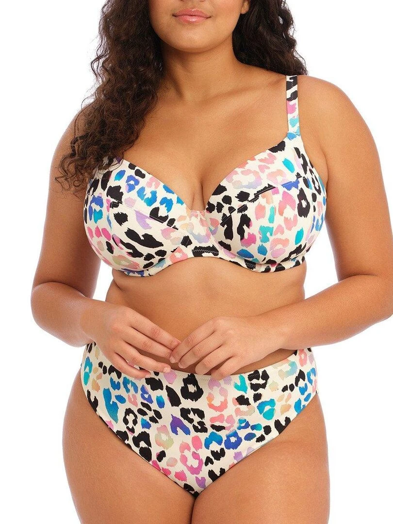 Haut de maillot de bain plongeant grande taille Party Bay Beige clair