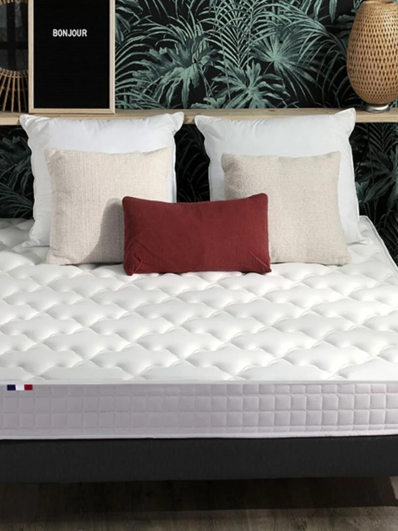 Ensemble Matelas accueil mémoire de forme MAM AZUR + Sommier Made in France   Sommier Noir   Noir Blanc
