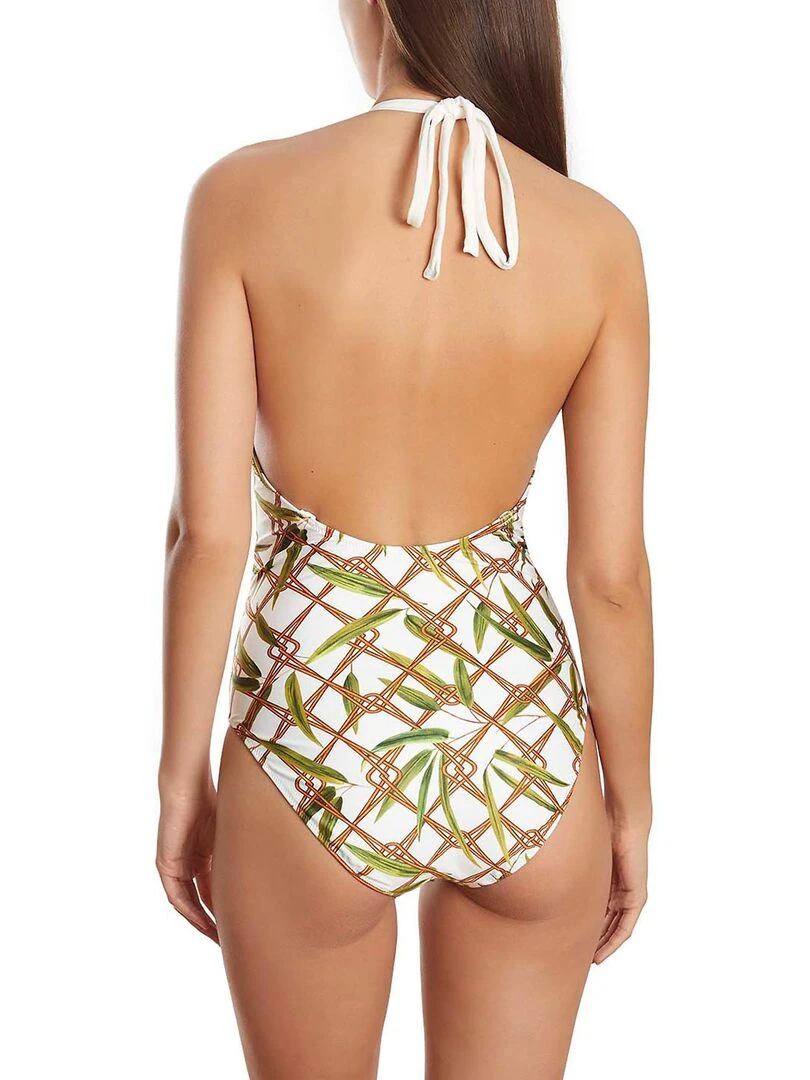 Maillot de bain 1 pièce tour de cou multipositions Bambu blanc Blanc