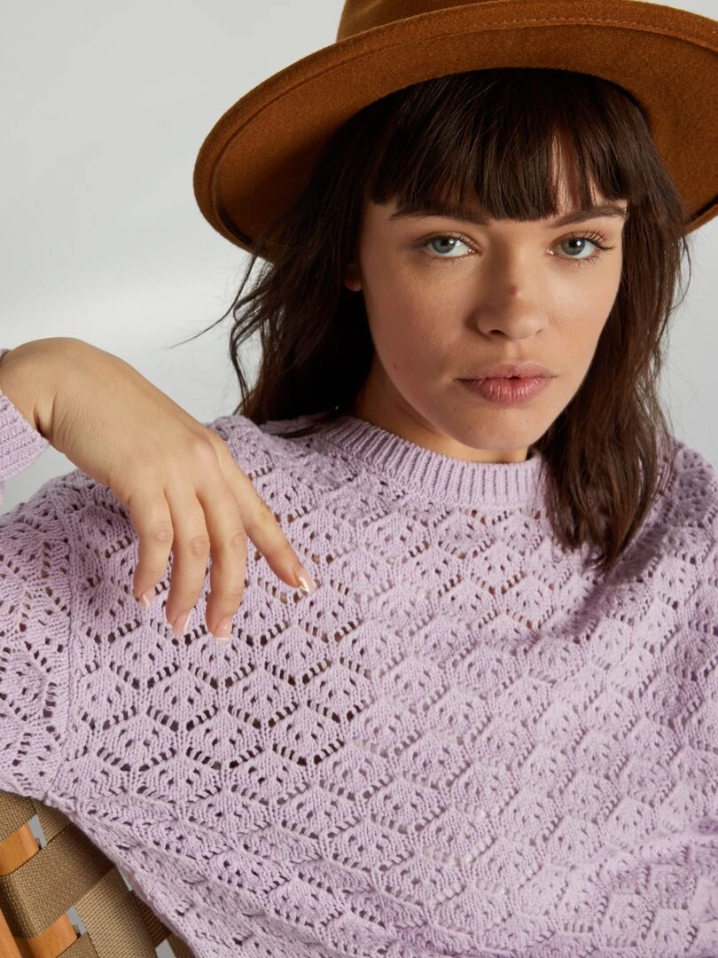 Pull en maille ajouré Violet