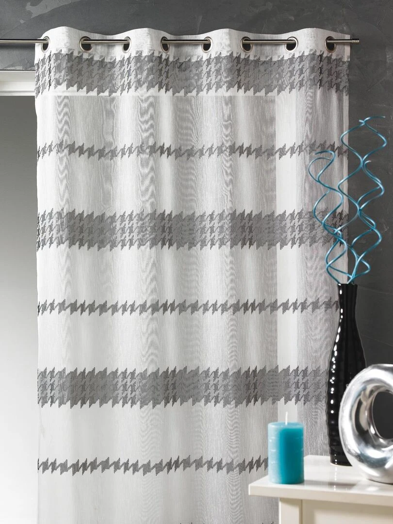 Voilage en jacquard fils coupés Blanc