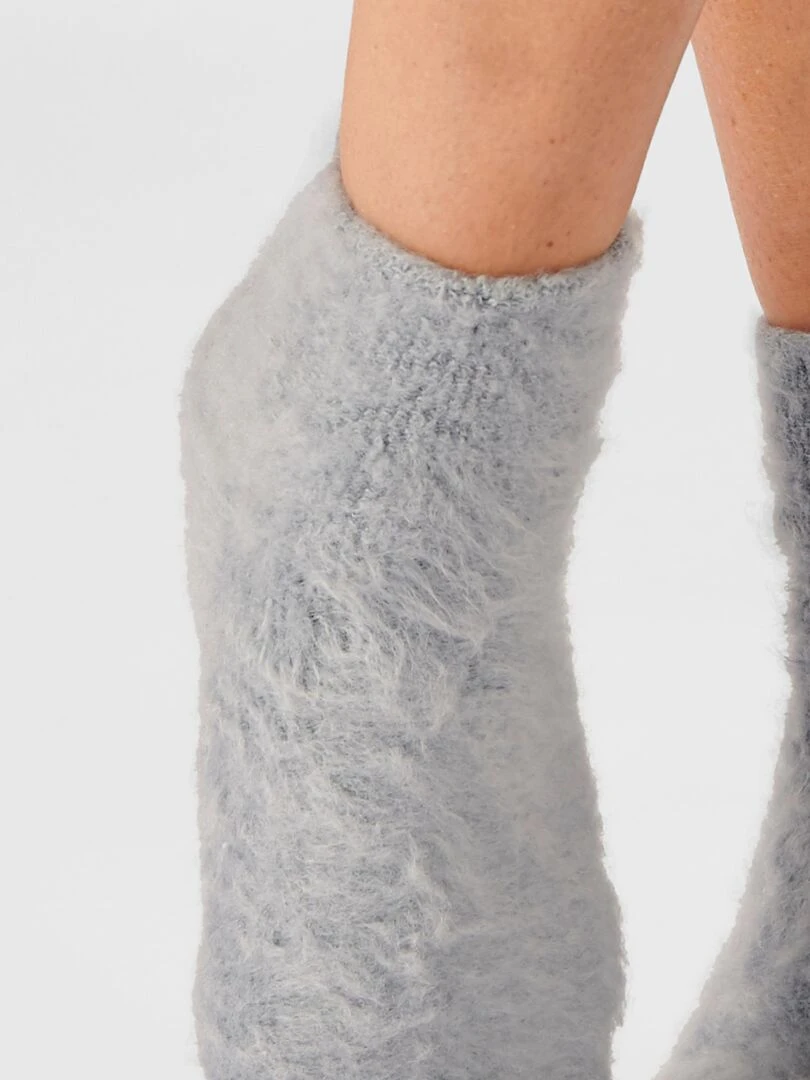 Mi chaussettes de lit réversibles Thermolactyl.   Damart   Gris perle