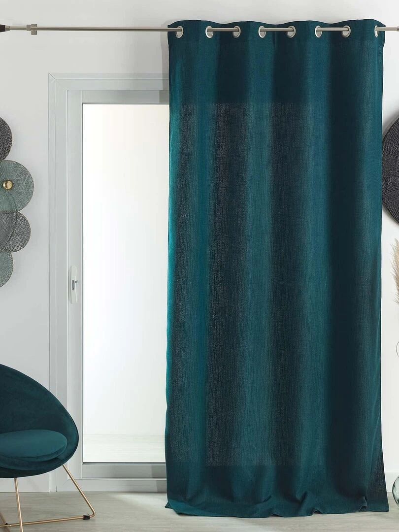 Rideau tamisant Effet tissé Bleu canard