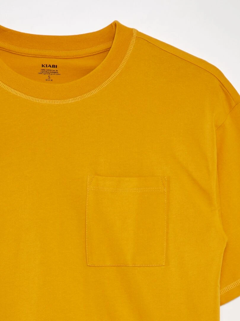 Tee shirt uni coupe large Jaune