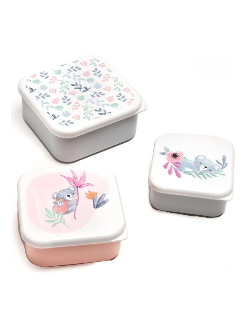 Lot de 3 boîtes à goûter Koala Lila Rose