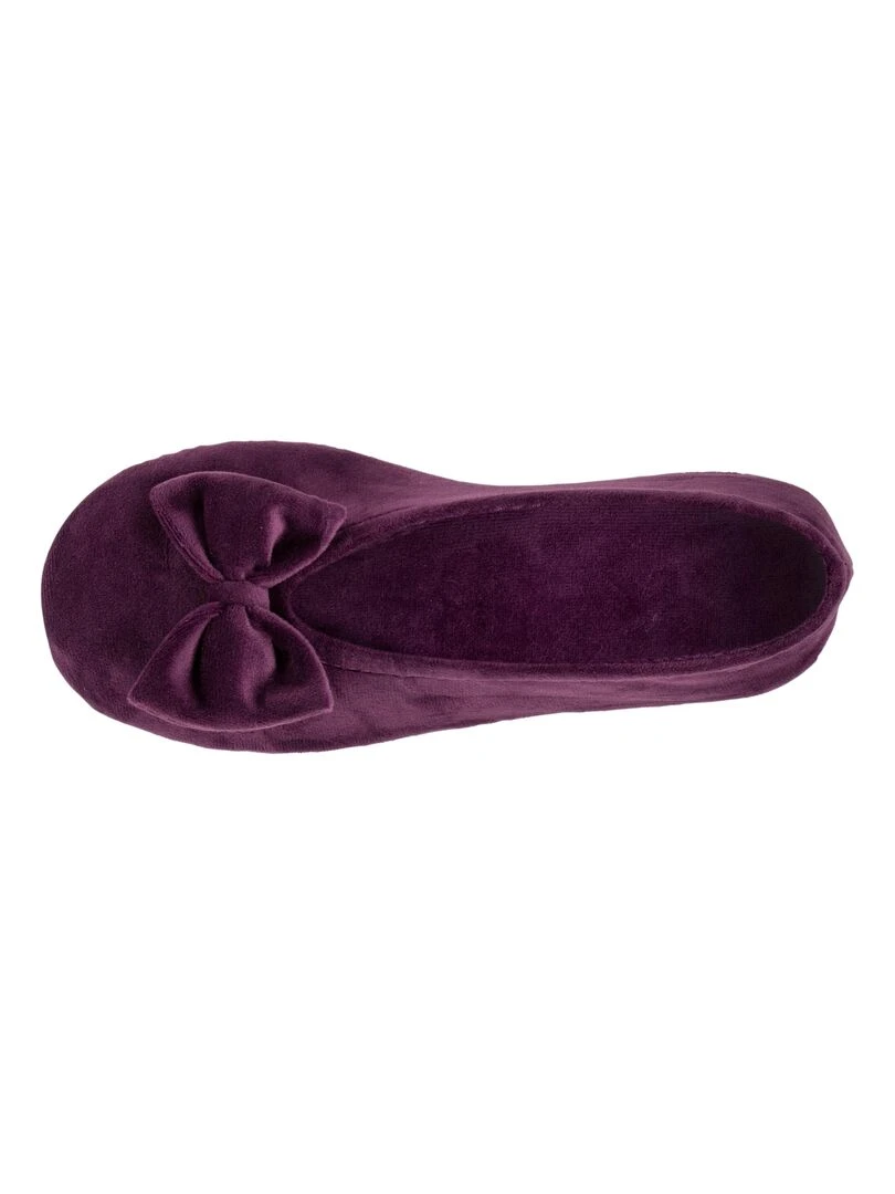 Chaussons ballerines Femme Nœud Aubergine Violet aubergine