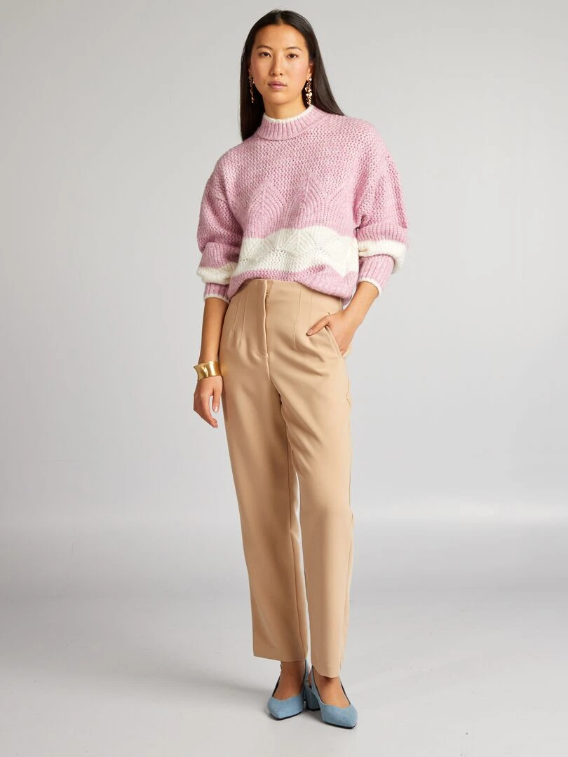 Pull en maille grosse jauge   Rose