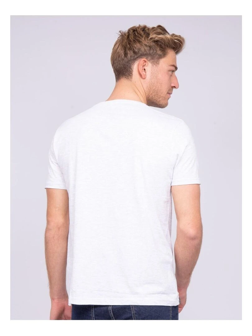 T shirt col rond pur coton NANITOU   Ecru