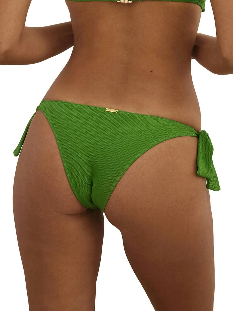 Bas maillot de bain brésilien taille basse à nouettes Daiquiri Vert