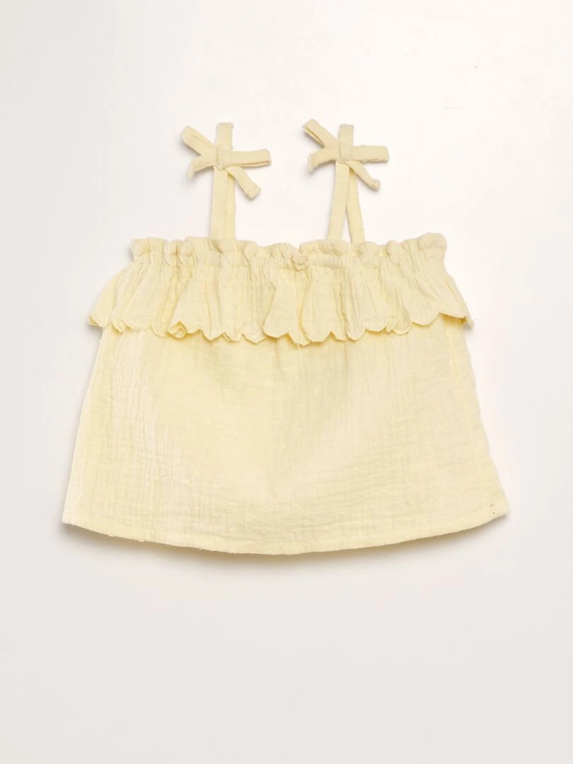 Blouse en plumetis en gaze de coton Jaune