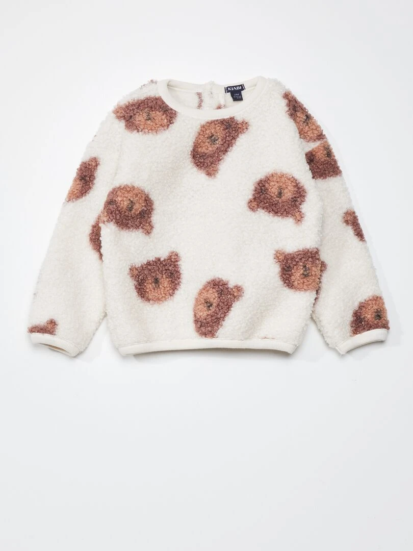 Ensemble pyjama sherpa et velours   2 pièces   Beige