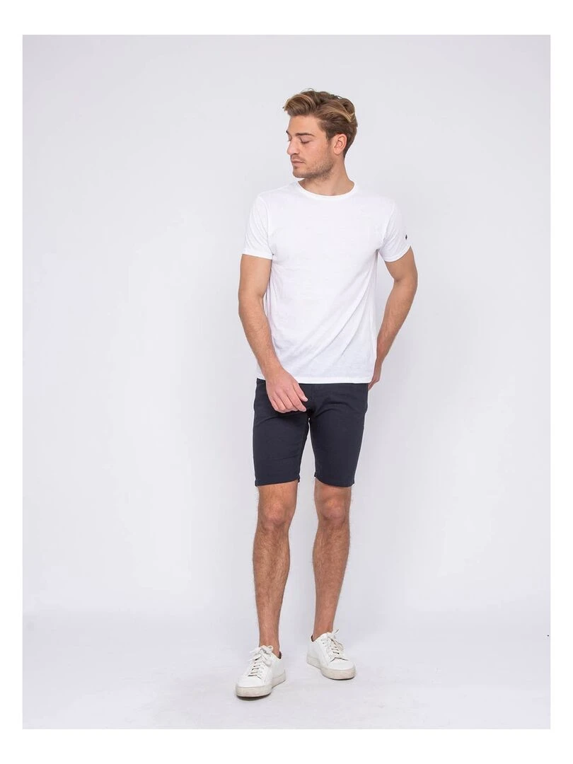 Bermuda chino lin BAGOLIN   Bleu marine