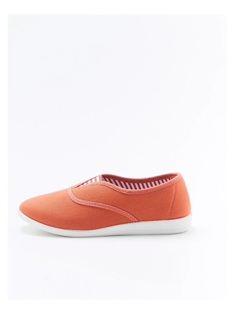 Ballerines d'intérieur en toile Damart Abricot