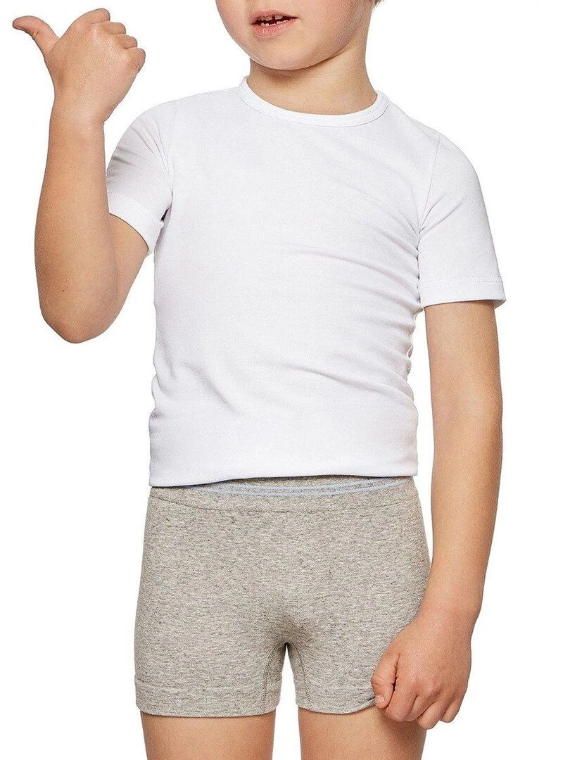 Pack de 2 boxers en coton sans coutures Seamless   Gris