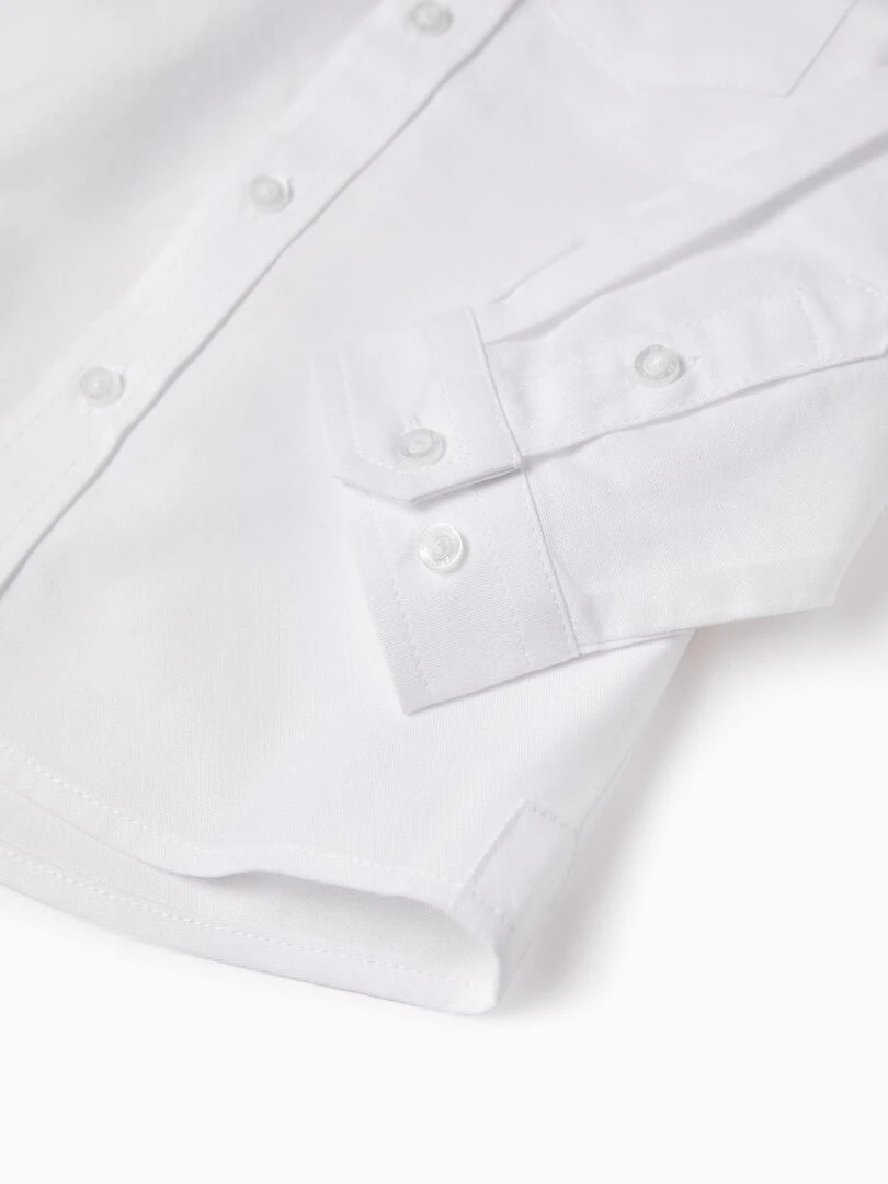 Chemise à Manches Longues en Coton Bébé Garçon manches longues ALPINE LUXURY   Blanc